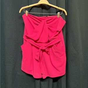 Elegant Pink Women's Strapless Dress